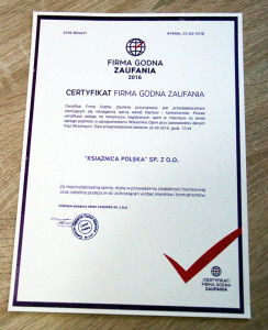 książnica polska certyfikat
