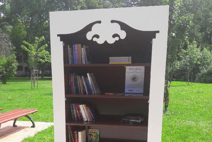 szafa biblioteczna w parku