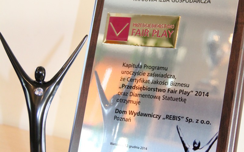 DIAMENTOWA Statuetka „Przedsiębiorstwa Fair Play 2014″ dla REBISU