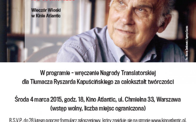 Nagroda Translatorska dla Tłumaczy Ryszarda Kapuścińskiego.