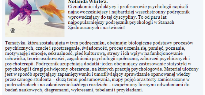 Polskie wydanie podręcznika “Psychologia” od 6.10 w księgarniach!