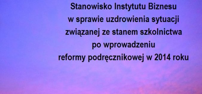 Szkolnictwo po reformie podręcznikowej