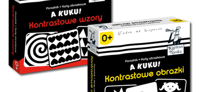 Kapitan Nauka poleca: karty kontrastowe A kuku! dla maluchów od pierwszych dni życia