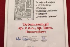 Totem.com.pl po raz kolejny  najlepszą dziełową drukarnią cyfrową w Polsce!
