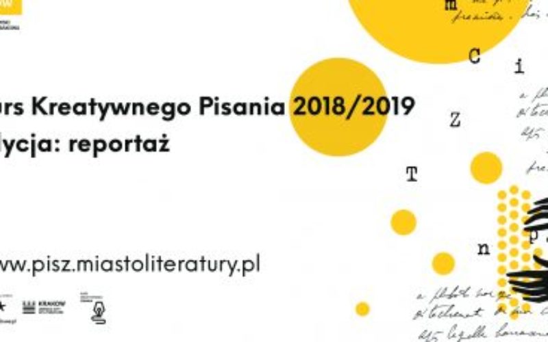 Czwarta edycja Kursu Kreatywnego Pisania Miasta Literatury UNESCO: Reportaż