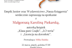 Zaproszenie na spotkanie z Małgorzatą Karoliną Piekarską