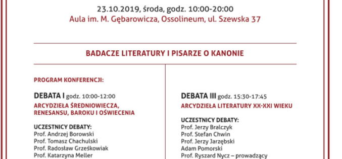 Badacze literatury i pisarze o kanonie – debaty na 100-lecie serii Biblioteka Narodowa