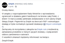 EMPiK-i w galeriach zamknięte! – komunikat