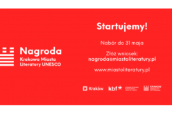 Rozpoczął się nabór wniosków do pierwszej Nagrody Krakowa Miasta Literatury UNESCO