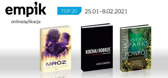 Książkowa lista TOP 20 na Empik.com za okres 25.01-8.02.2021 r.