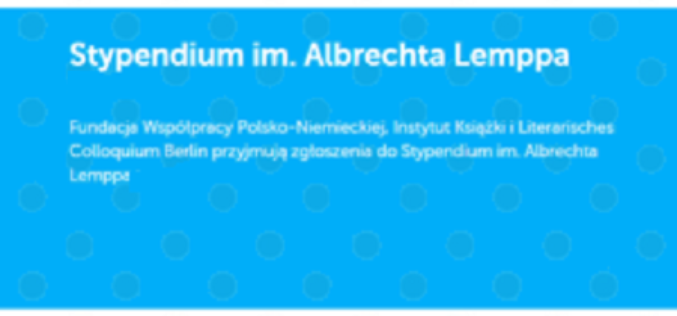 Poznaliśmy laureatów Stypendium im. Albrechta Lemppa za rok 2021