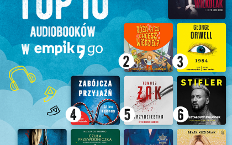 Lista TOP 10 audiobooków, e-booków i podcastów w aplikacji Empik Go w maju