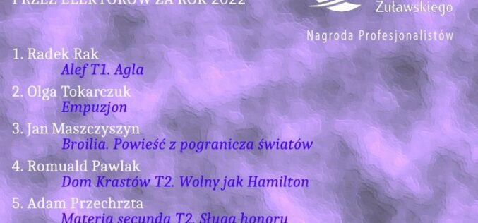 Nominacje do Nagrody Literackiej im. Jerzego Żuławskiego 2023