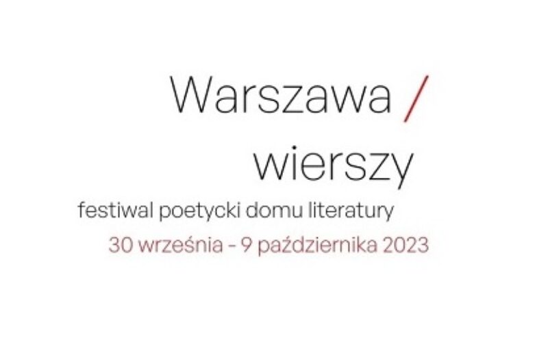 Festiwal poetycki Warszawa Wierszy