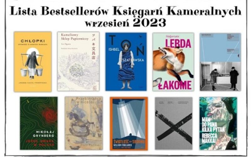 Lista bestsellerów Księgarń Kameralnych wrzesień 2023