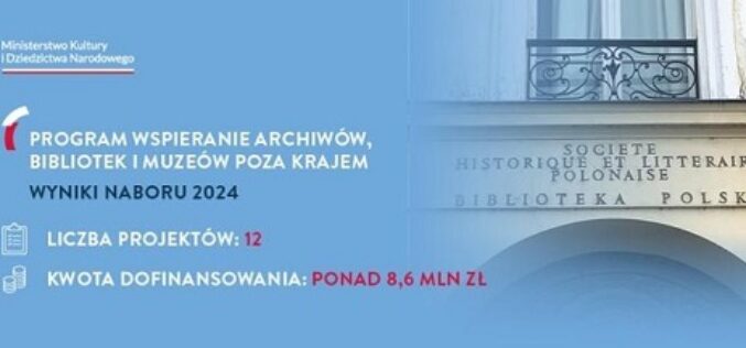 Wyniki naboru do programu „Wspieranie archiwów, bibliotek i muzeów poza krajem”