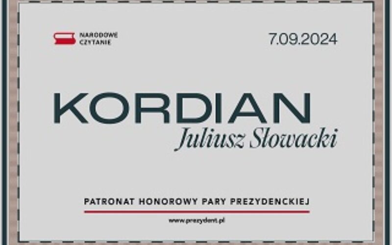 Para Prezydencka zaprasza na Narodowe Czytanie „Kordiana”