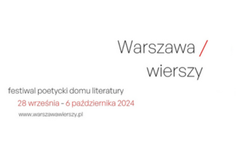 Już w najbliższą sobotę startuje Festiwal poetycki Warszawa wierszy 2024