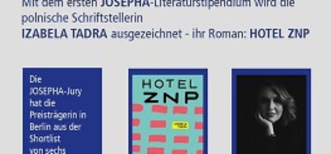 Izabela Tadra laureatką Nagrody JOSEPHA za powieść „Hotel ZNP!”