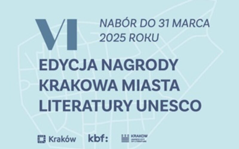 Rusza nabór do szóstej edycji Nagrody Krakowa Miasta Literatury UNESCO
