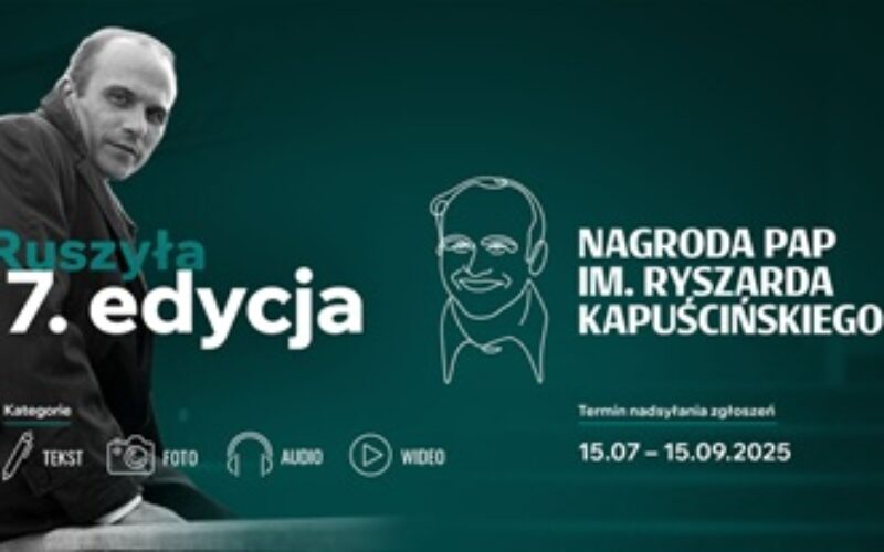 Trwa przyjmowanie zgłoszeń do 7. edycji Nagrody PAP im. Ryszarda Kapuścińskiego