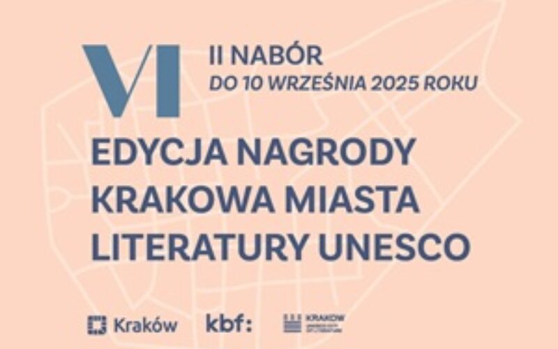 Rusza drugi nabór do Nagrody Krakowa Miasta Literatury UNESCO 2025
