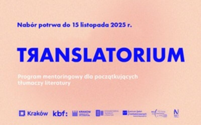 Nabór do V edycji programu mentoringowego Translatorium przedłużony
