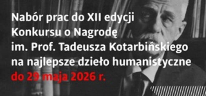 Nabór książek do 12. edycji Nagrody im. Tadeusza Kotarbińskiego