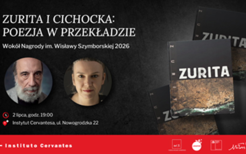 Zaproszenie na spotkanie z wybitnym chilijskim poetą Raúlem Zuritą i Martą Eloy Cichocką, tłumaczką jego twórczości