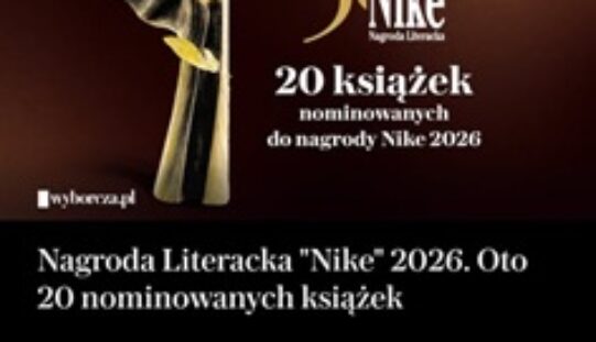 Nominacje do Nagrody Literackiej Nike 2026