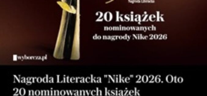 Nominacje do Nagrody Literackiej Nike 2026
