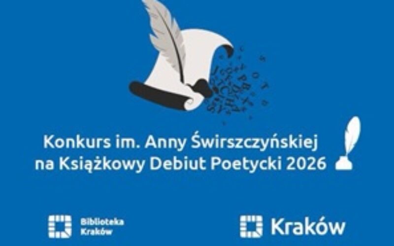 Znamy laureata 13. edycji Konkursu im. Anny Świrszczyńskiej na Książkowy Debiut Poetycki!