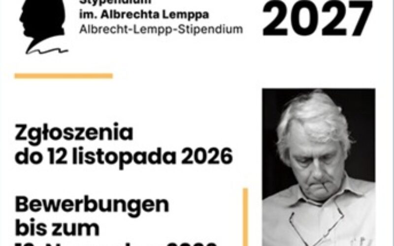 Trwa nabór zgłoszeń do Stypendium im. Albrechta Lemppa 2027